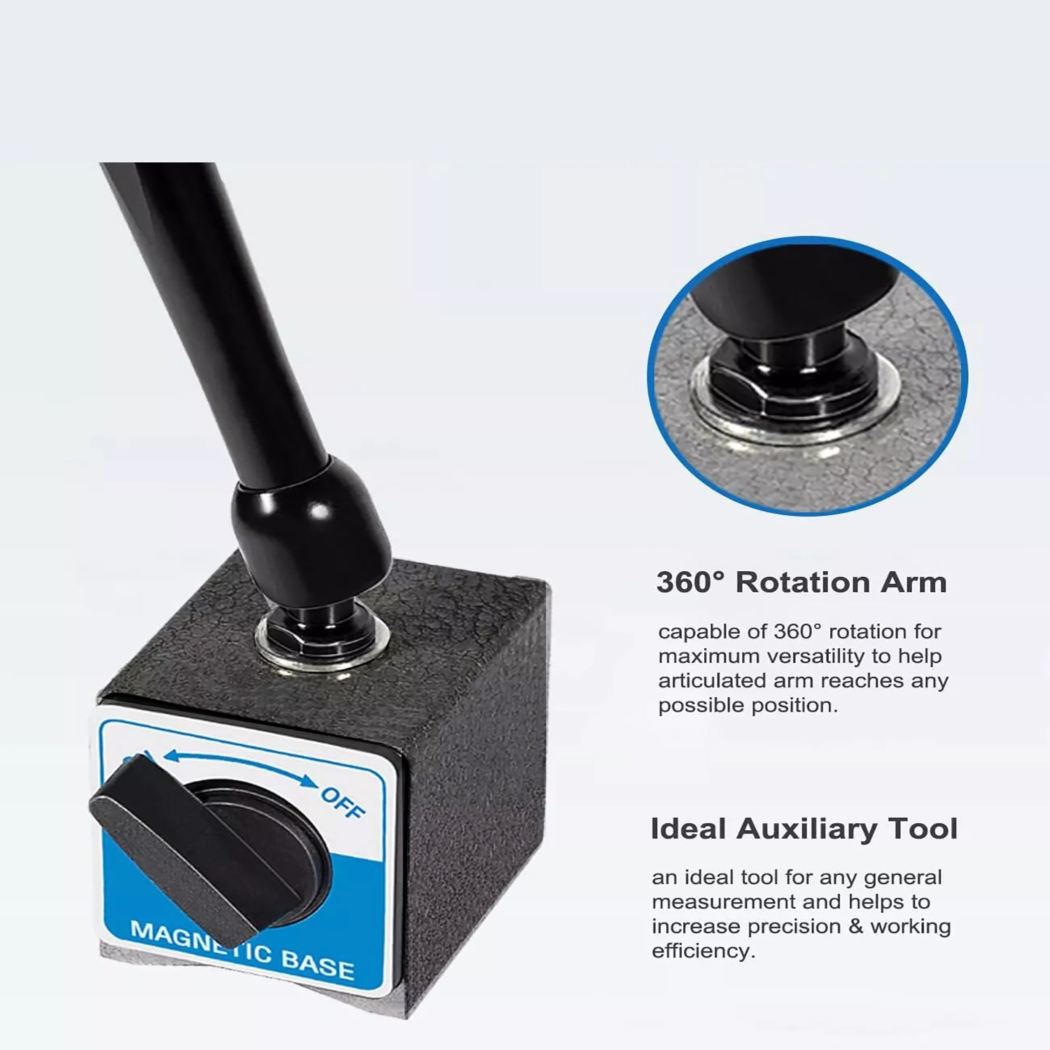 H-295 DG61003 Heavy Duty 176lb Magnetic Base for Noga Test Indicator Holder