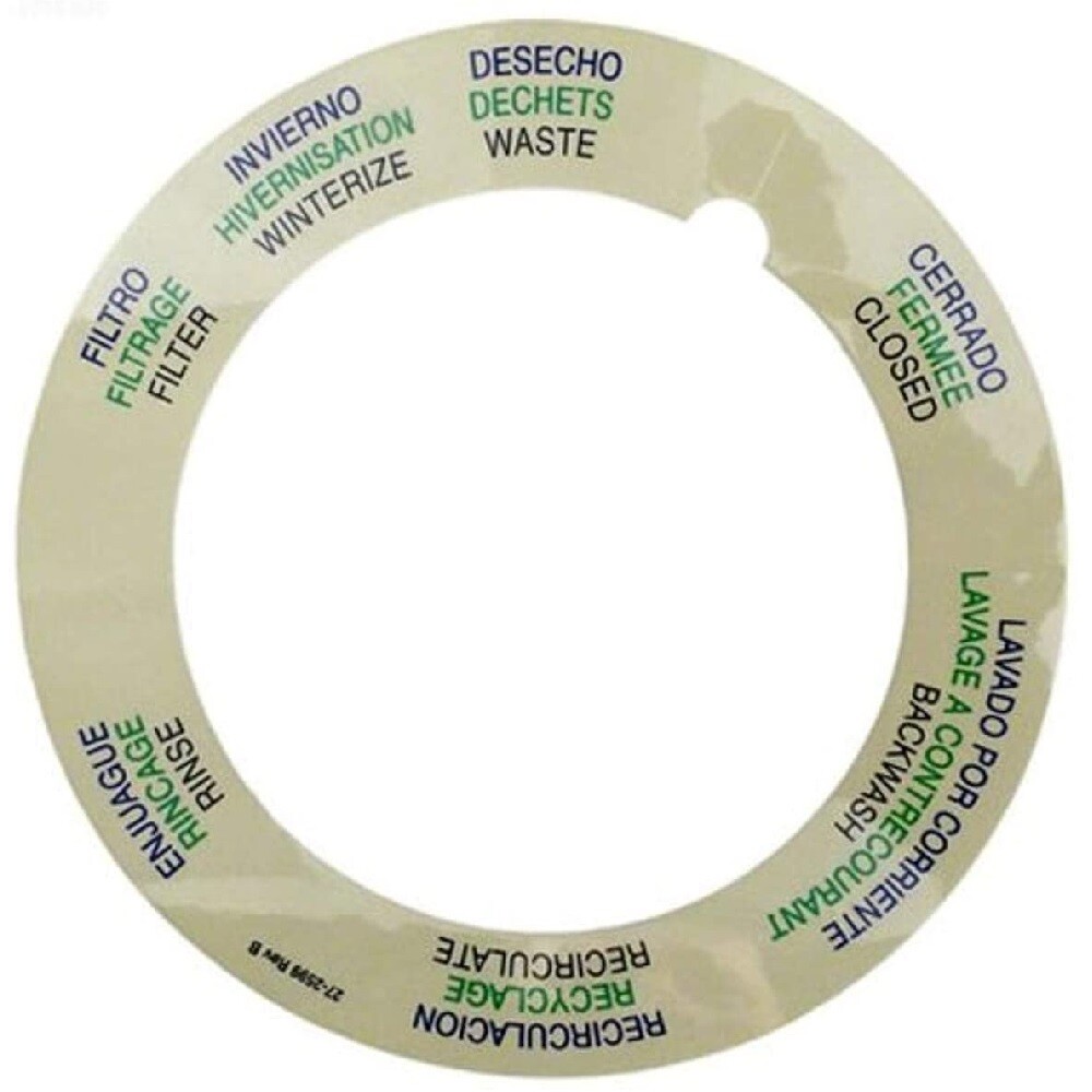 Pentair Label for Top Mount Valve, Tagelus Pool & Spa Sand Filter Models 272599