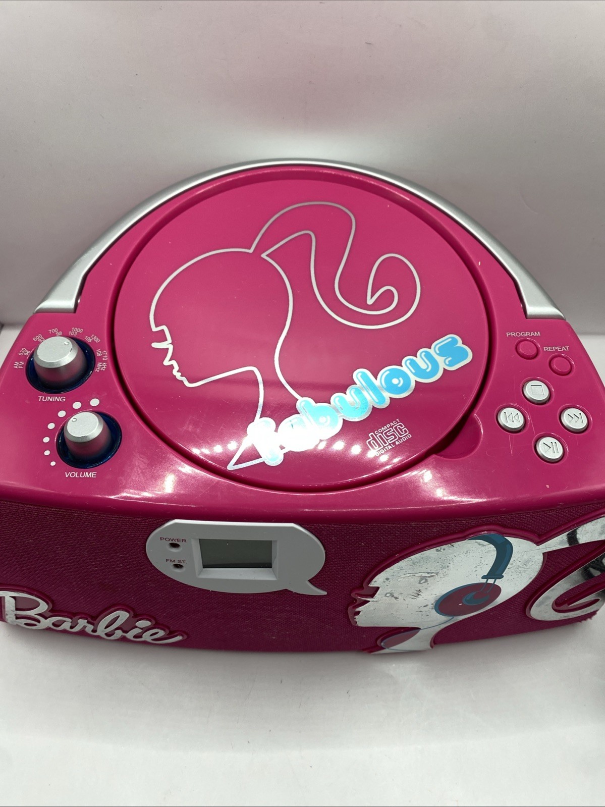 Barbie Glamtastic Boombox CD Player Radio Pink Model BB11045 2011 Works AUX