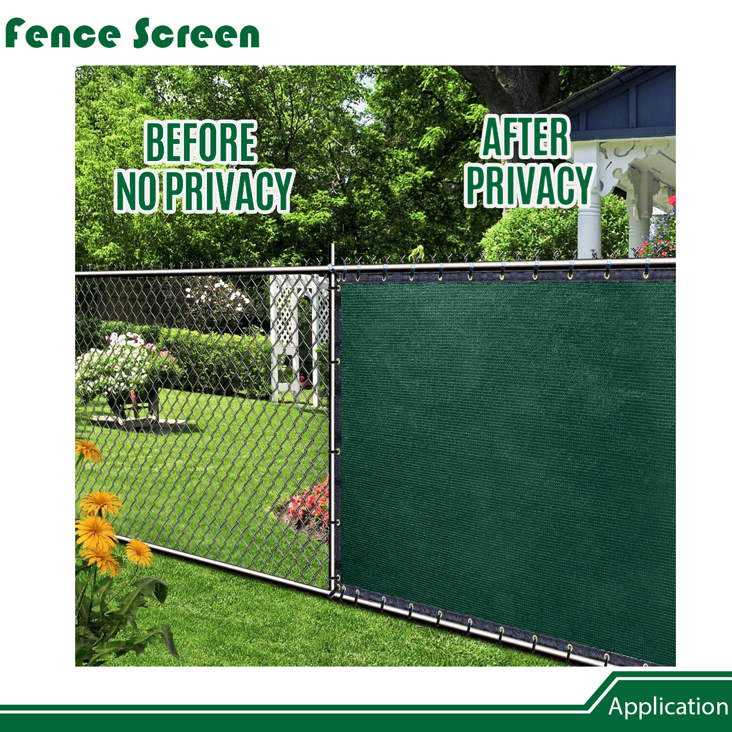 4' 5' 6' 8' tall Fence Privacy Screen Shade Cover Windscreen Mesh Garden-Green