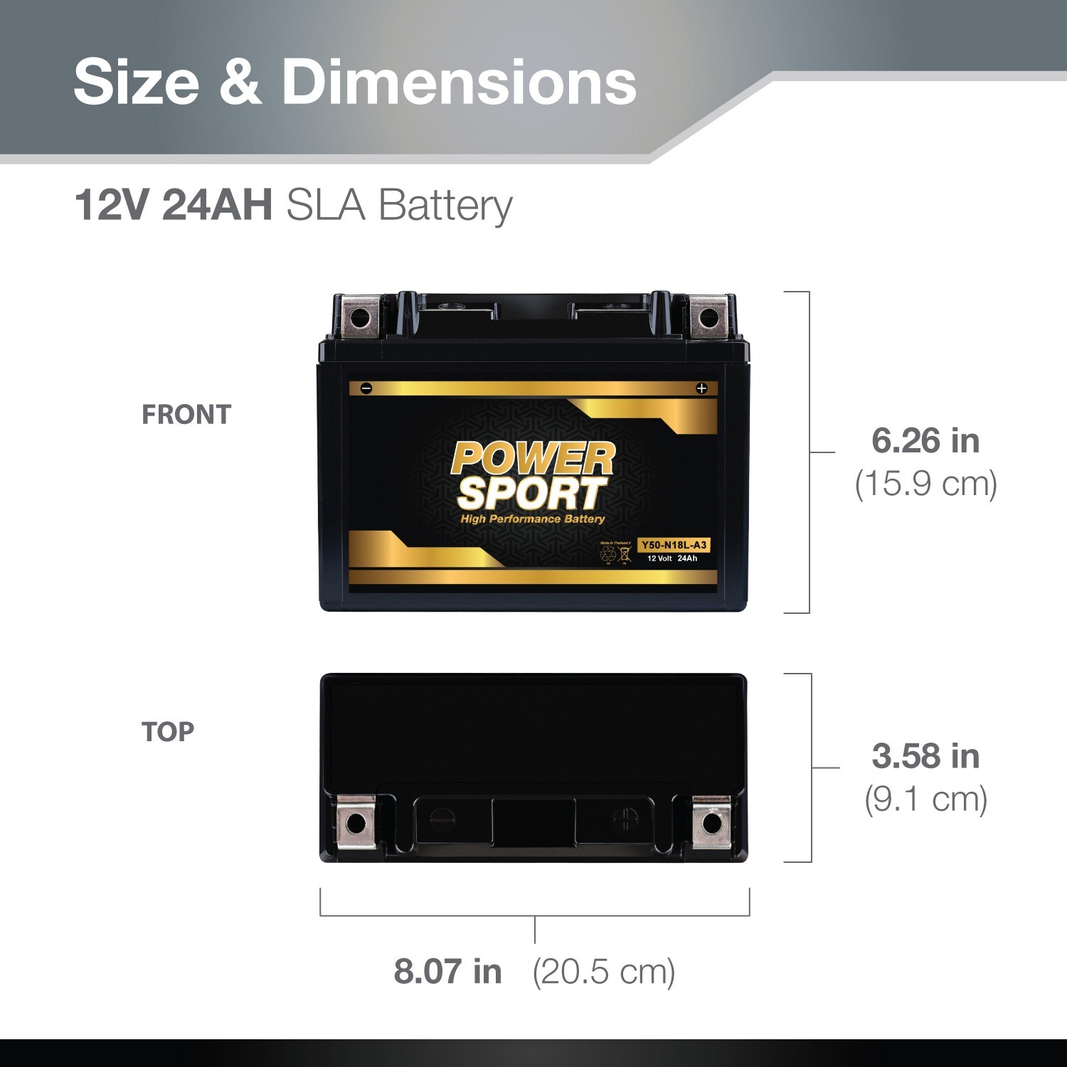 Y50-N18L-A3 Battery for Honda GL1500 Gold Wing 1500CC 1988-2000