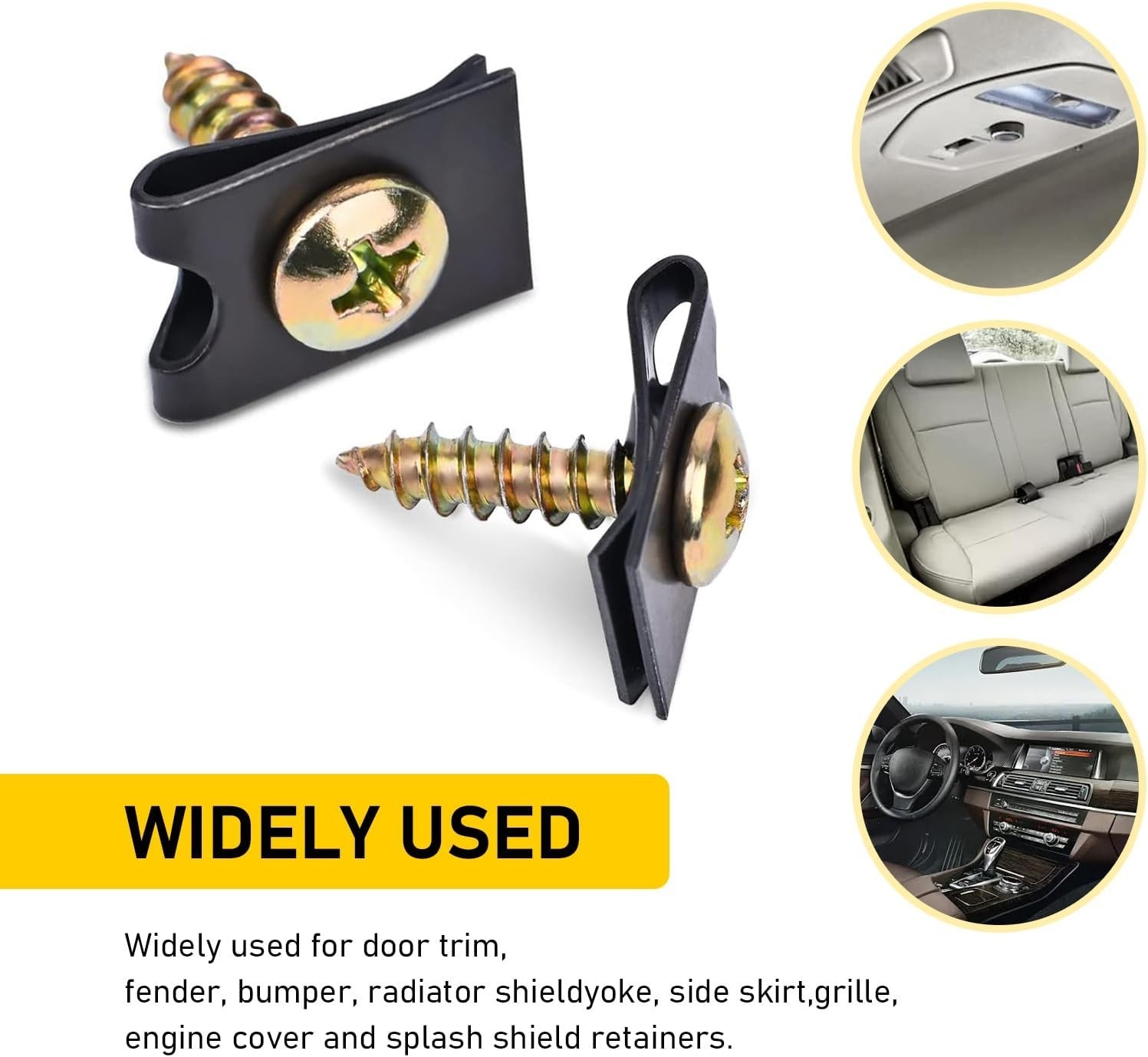 170 Pcs Car Screw Assortment Kit with Metal U Clips for Vehicle Interior and ...