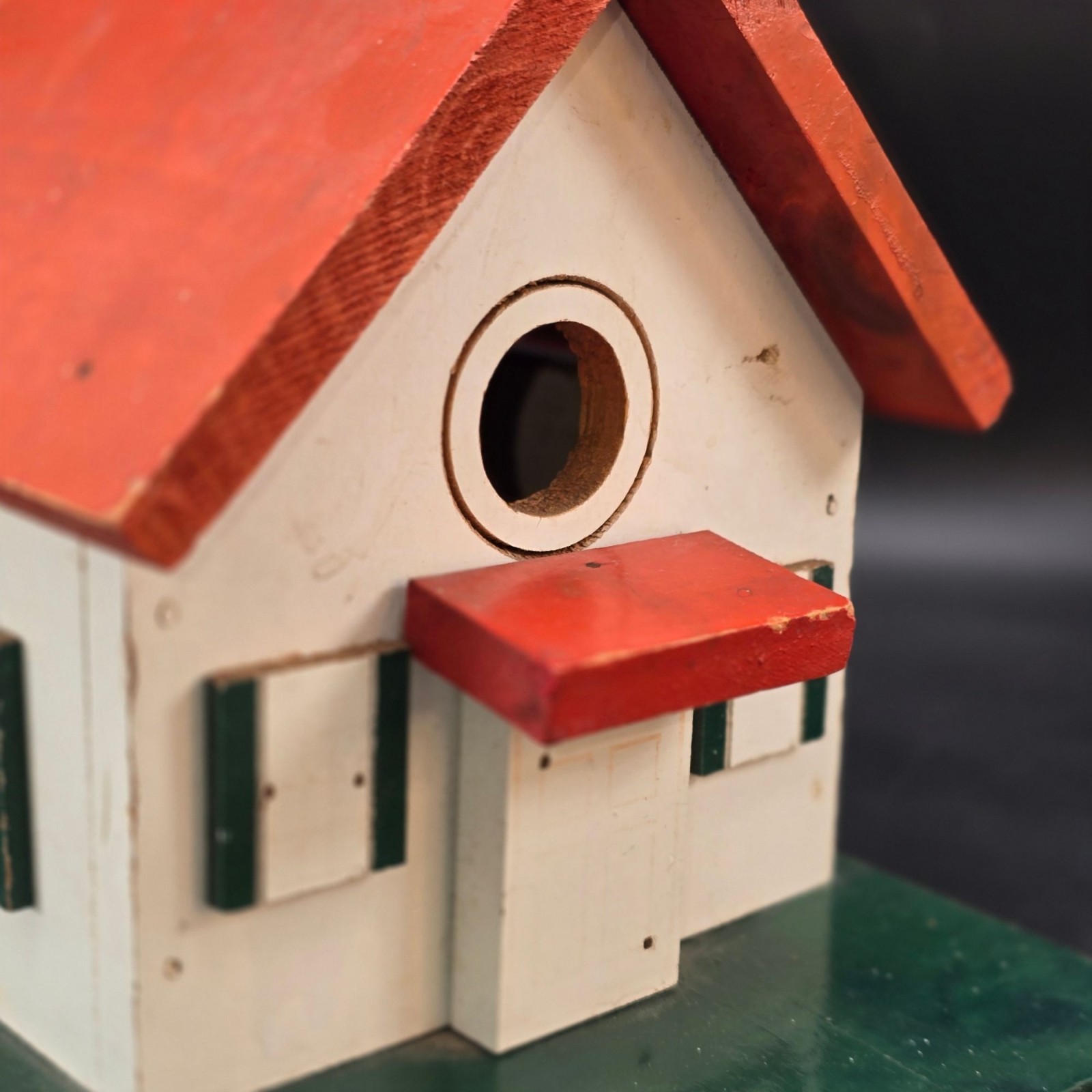 Vintage Handcrafted Wooden Church Birdhouse With Red Roof & Steeple CM2250