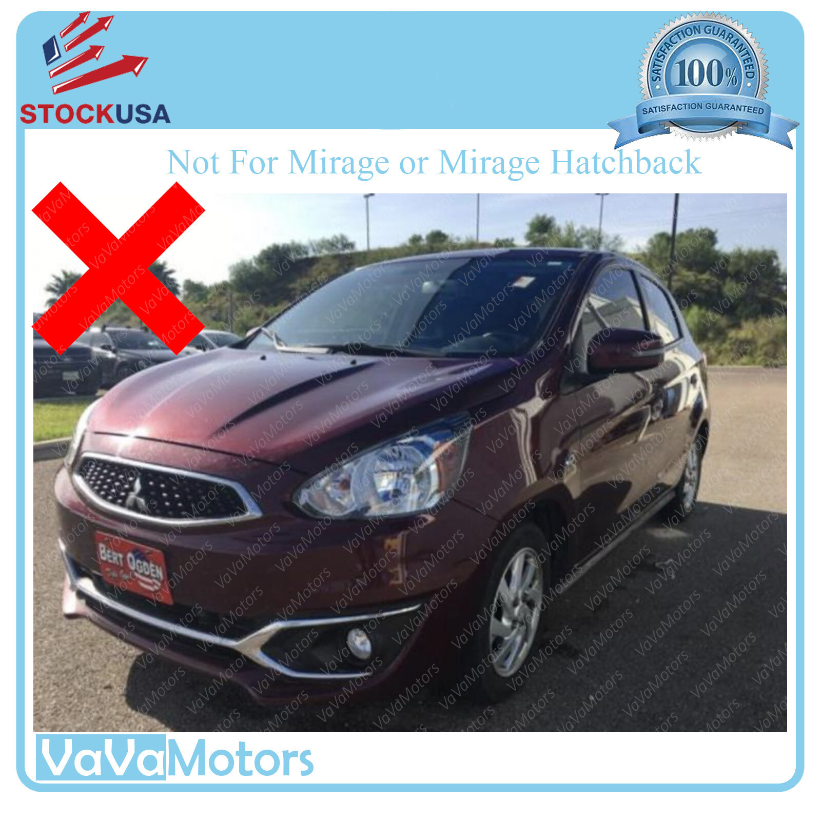 Fits 2017 2018 2019 2020 Mitsubishi Mirage G4 Headlight Assembly Left Right Pair