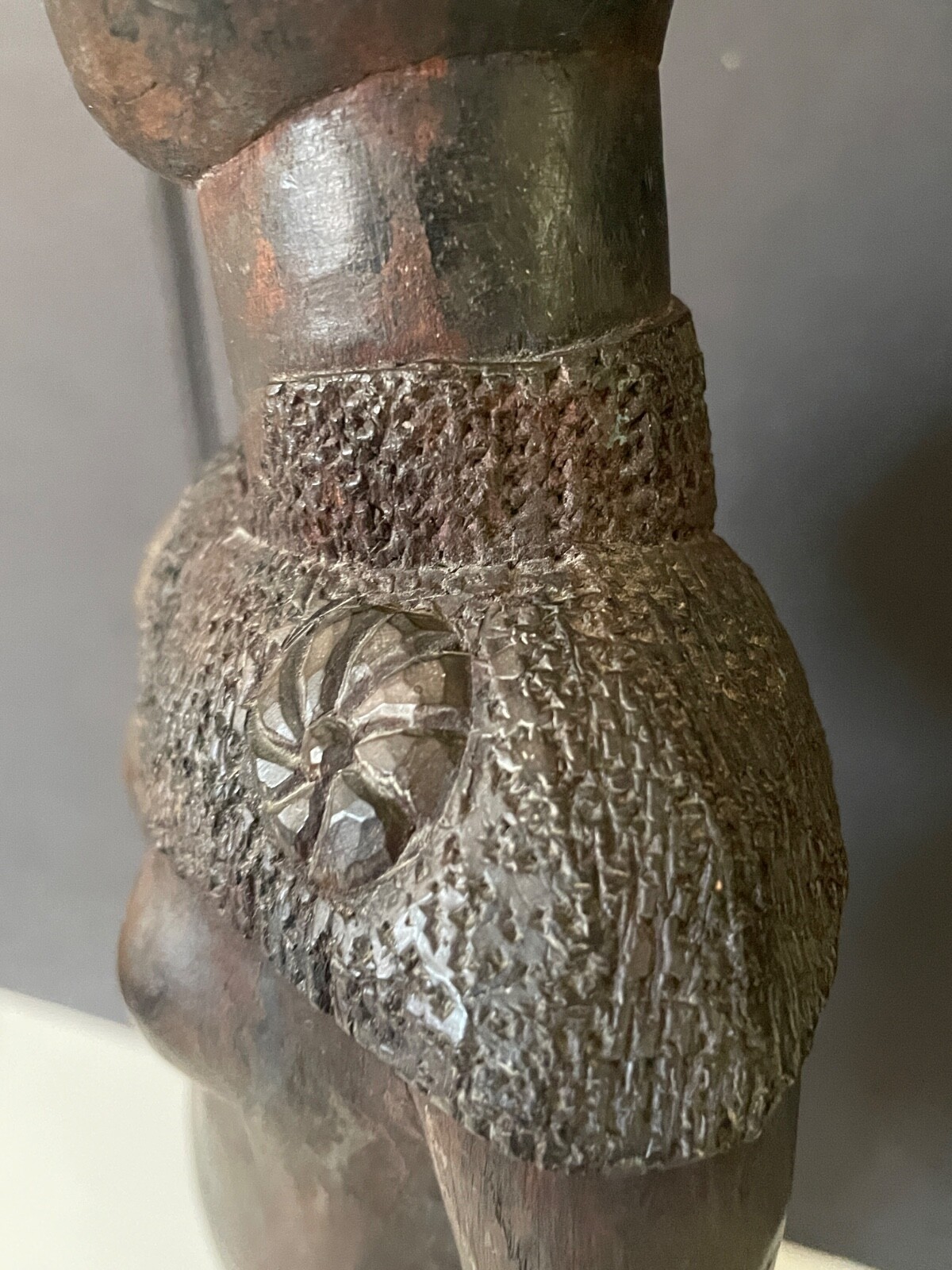 African Nigerian Yoruba large hand carved wood female woman figurine statue 19"