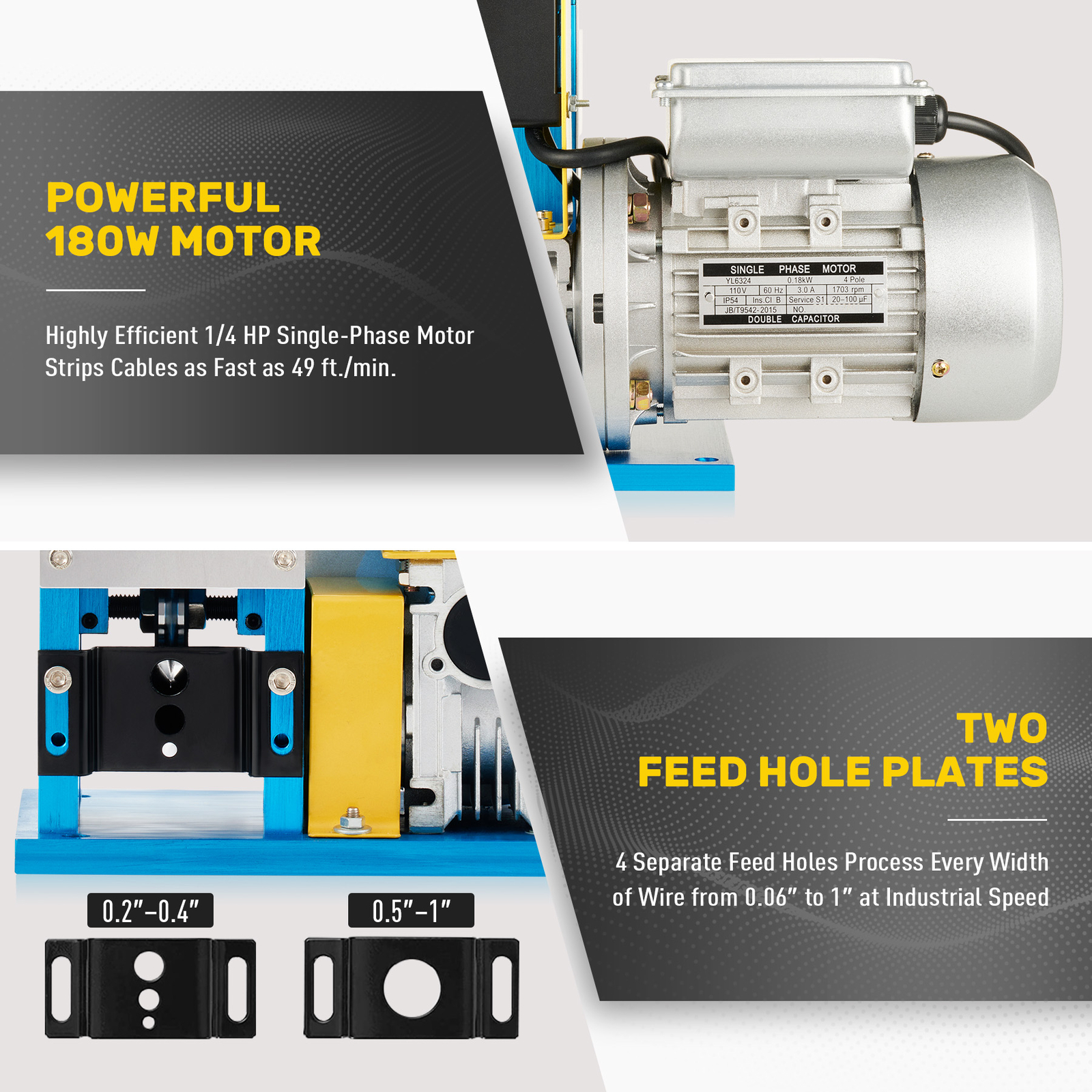 CREWORKS Electric Powered Wire Stripping Machine Cable Stripper Metal Recycle