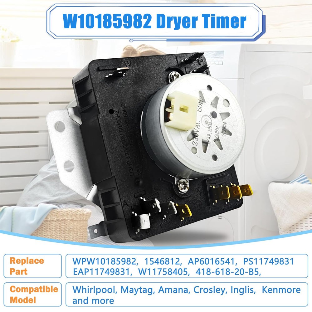 W10185982 WPW10185982 Dryer Timer for Whirlpool, Maytag WGD4800XQ0 WED4815EW1 US