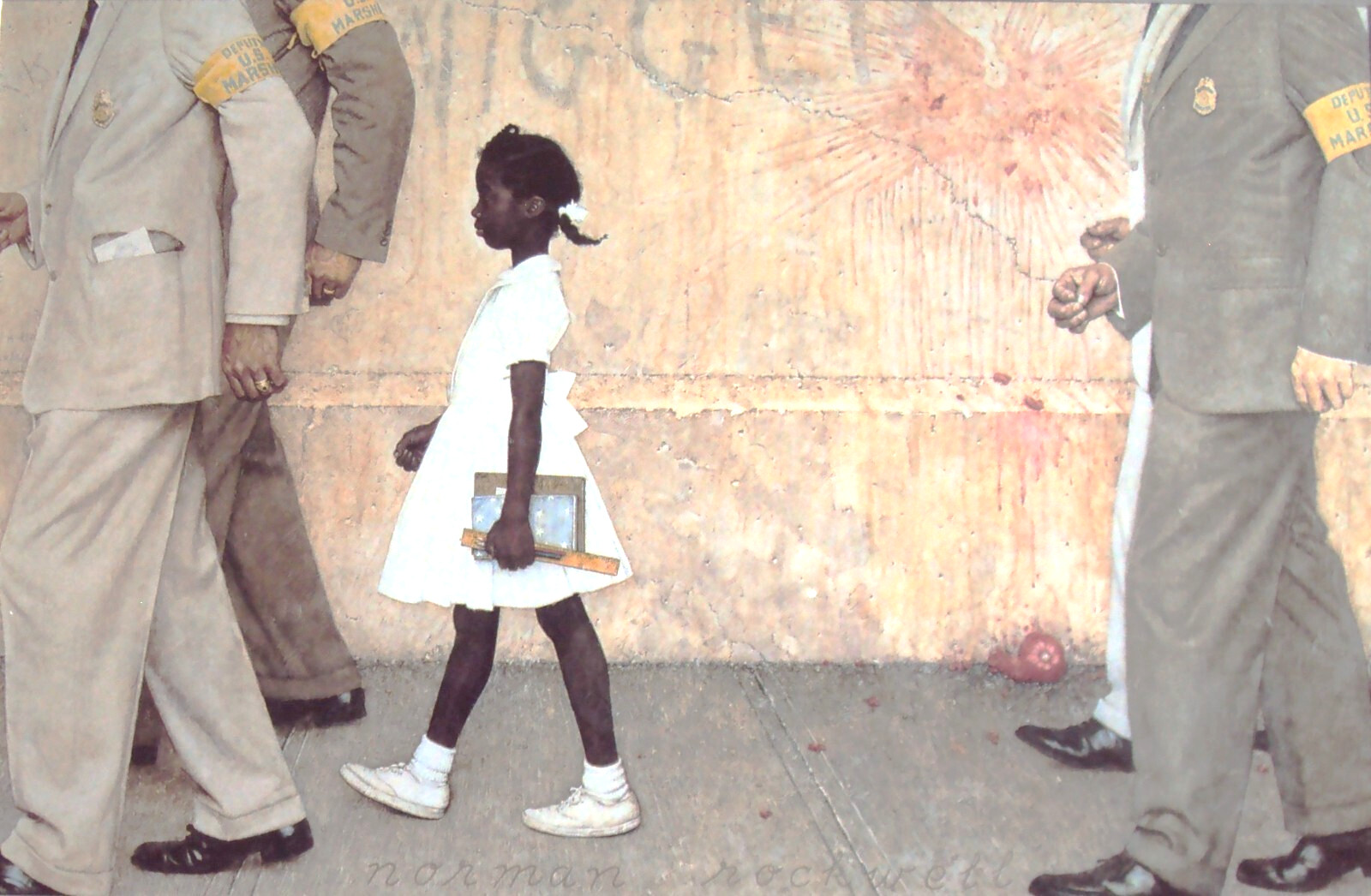 VINTAGE Rockwell PROBLEM WE LIVE WITH 2 Black African 1960s Civil Rights Bridges