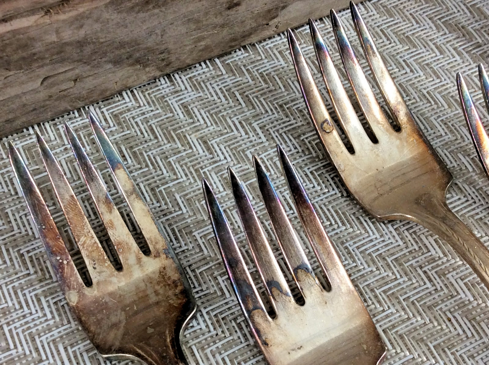 American Silver Co IS 1936 Silverplated Salad/Dessert Forks Camelot Harvest 6 Pc