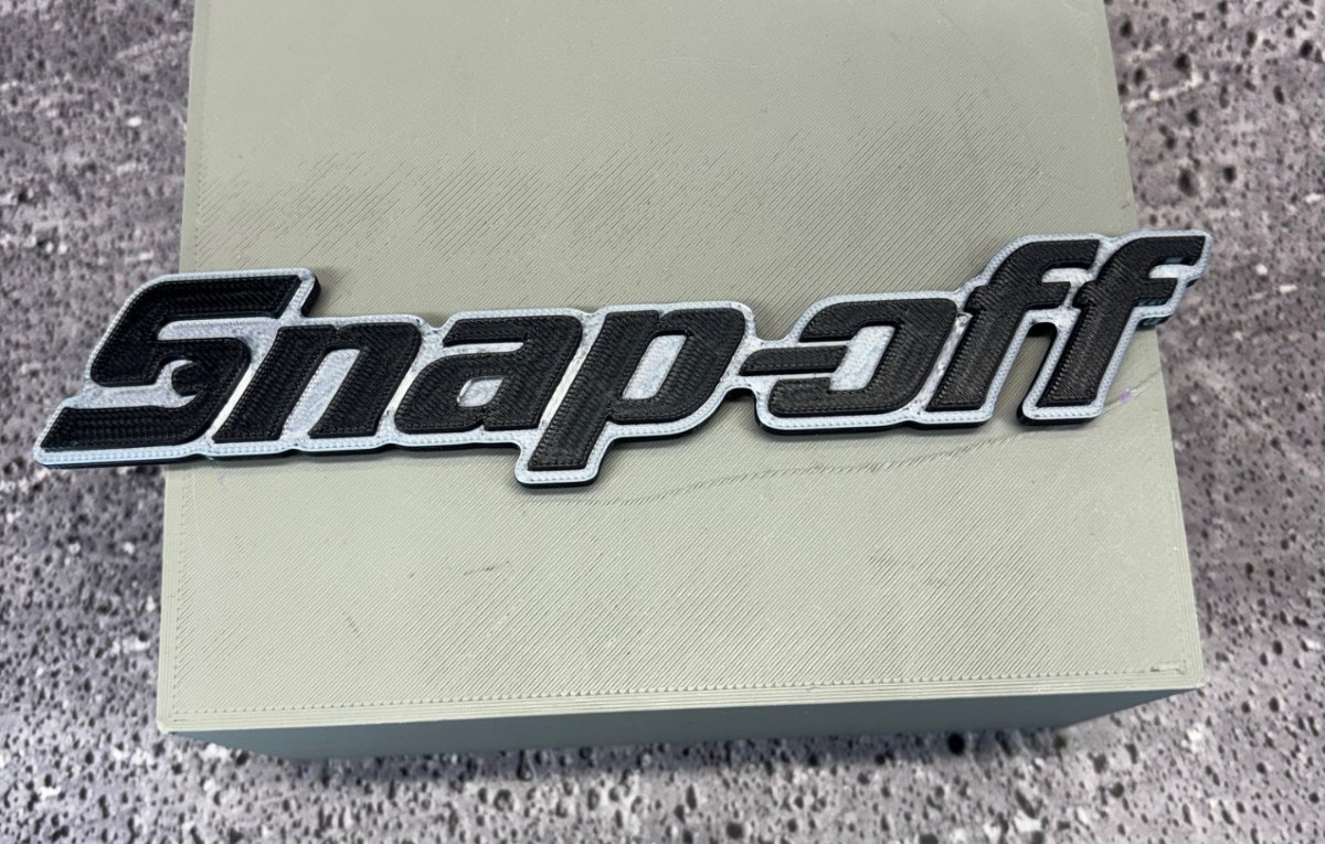 Snap-off 3D Printed Magnet; Toolbox Badge; Made in USA: 7" x 1.5"