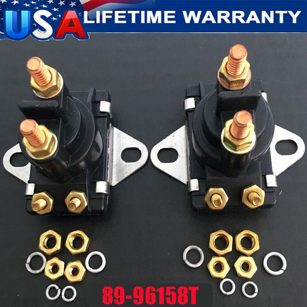 2PACK Marine Starter Tilt Trim Pump Relay Solenoid For Mercruiser 12V 89-96158T