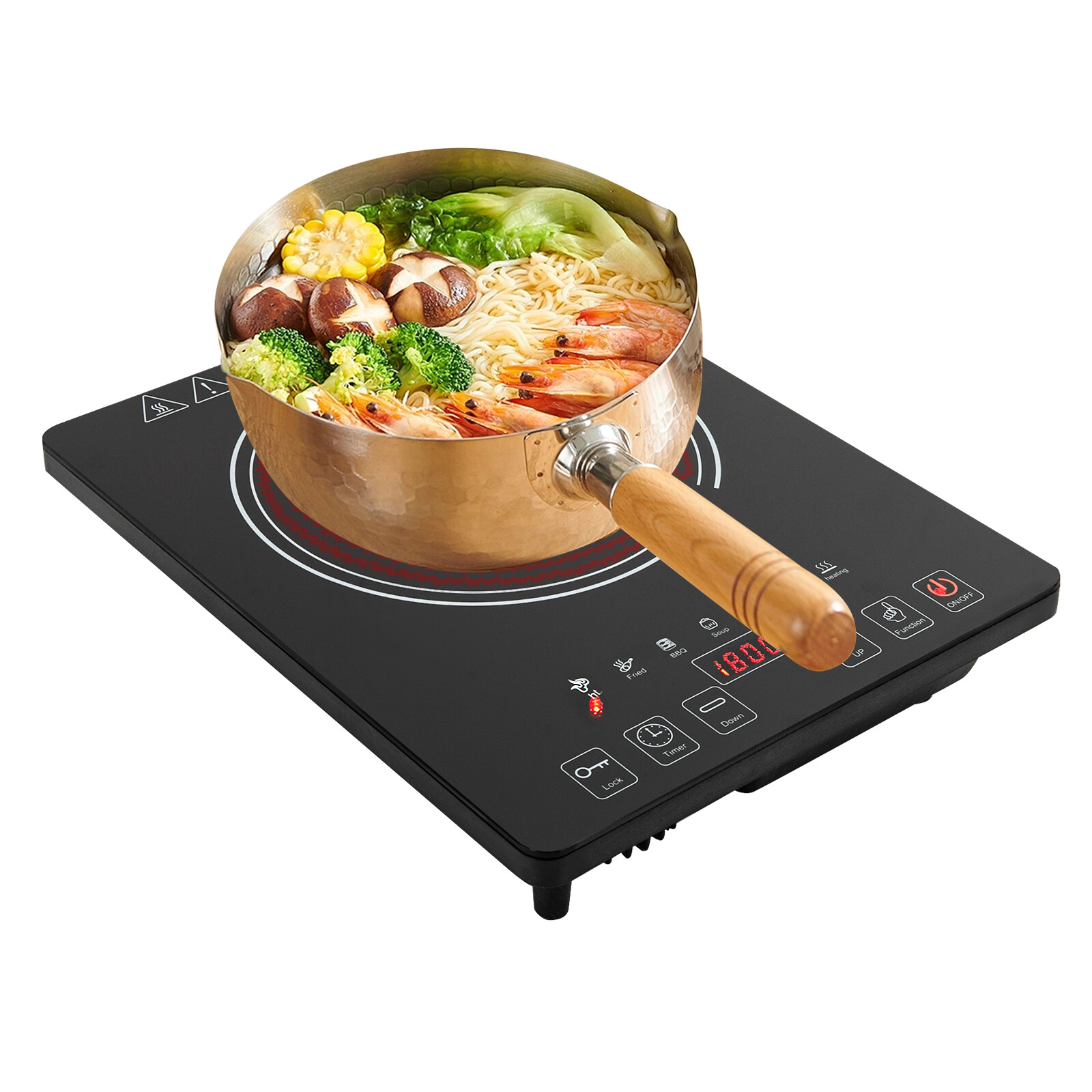 Electric Cooktop Burner Cooktop Stove Top Built In Countertop LED Touch 1800W