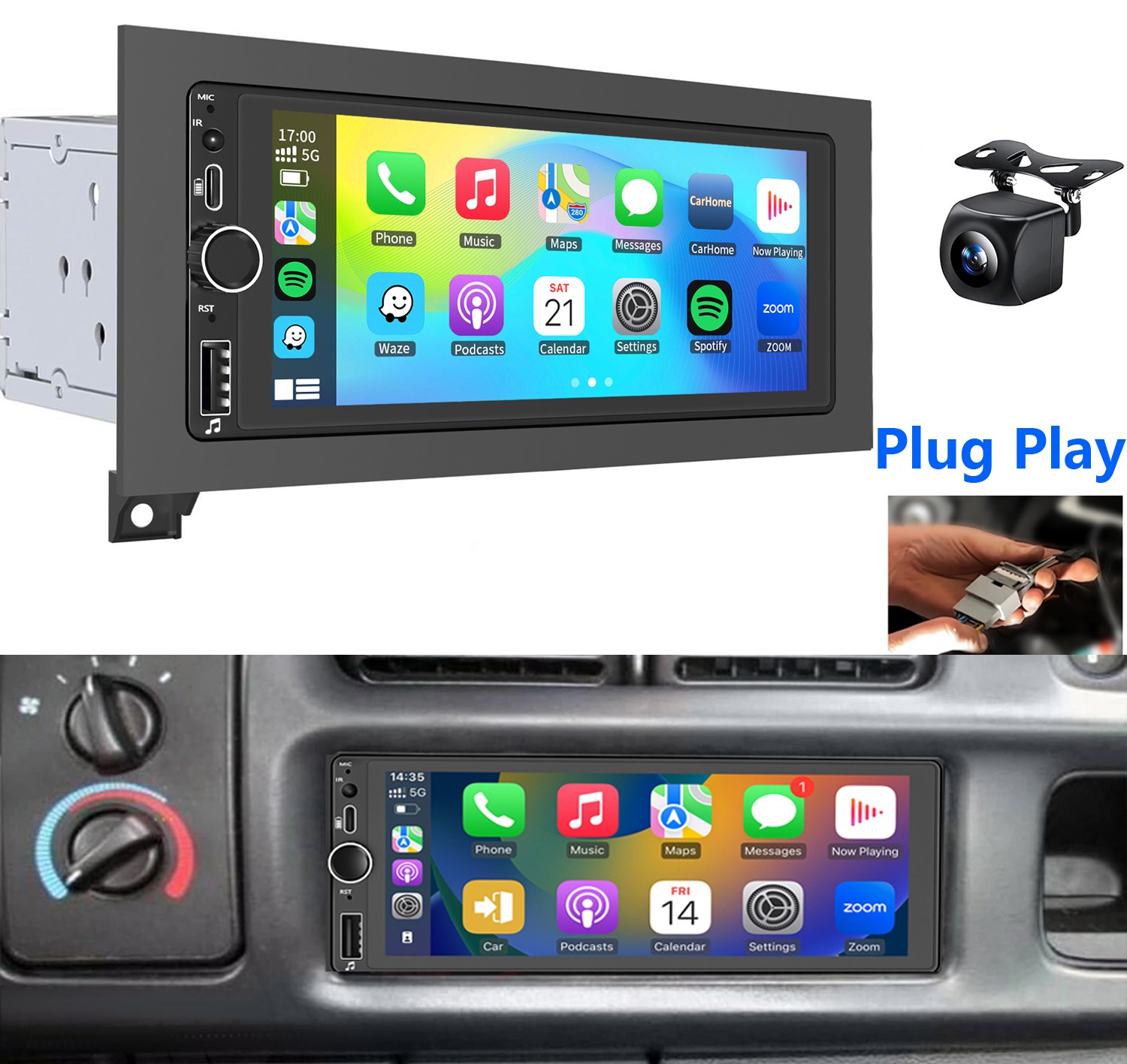Car Stereo Radio For Jeep Cherokee 1997-2001 Carplay Android 15 GPS 4+64G