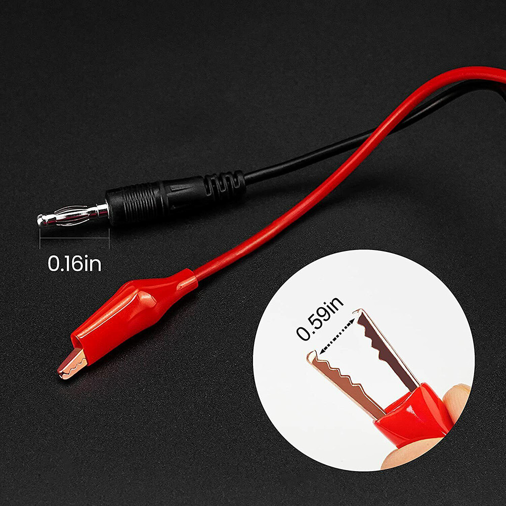 3FT Banana Plug Probe Cable to Alligator Test Lead Clip Wire For Multimeter
