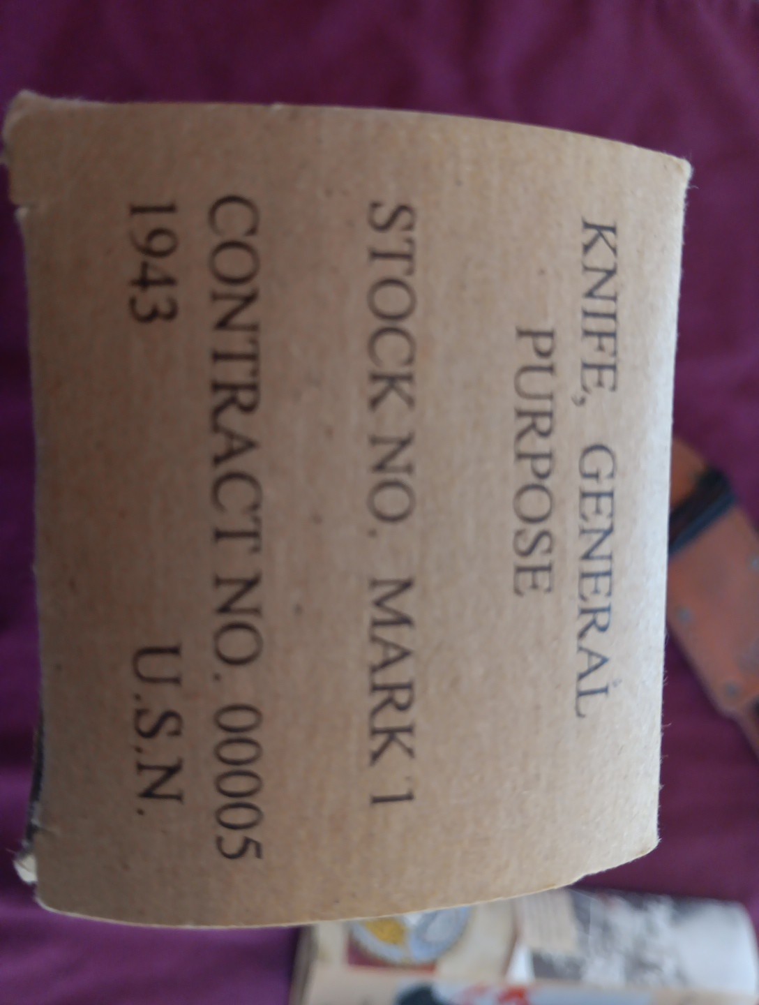 WWII US Navy USN Mark 1 Fighting Knife Colonial W/Scabbard Providence, RI Remake