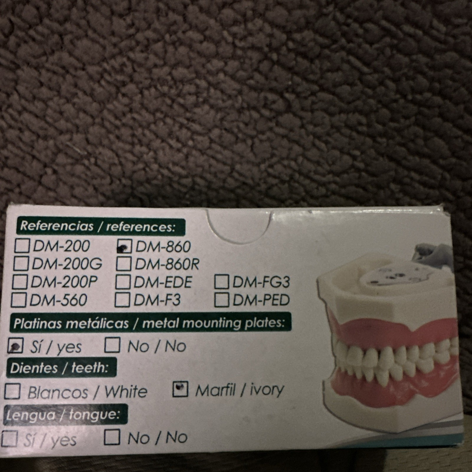 Dental Anatomy Typodont Educational Model DM-860 with Columbia Removable Teeth..