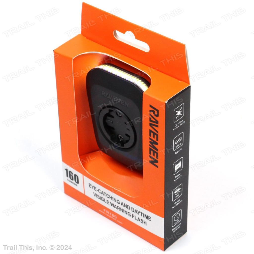 RAVEMEN FR160 Bicycle Headlight USB Rechargeable Garmin-Compatible