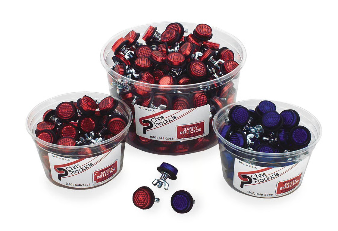 Chris Products Mini License Plate Reflectors - Red Motorcycle ATV/UTV Dirt CH40R