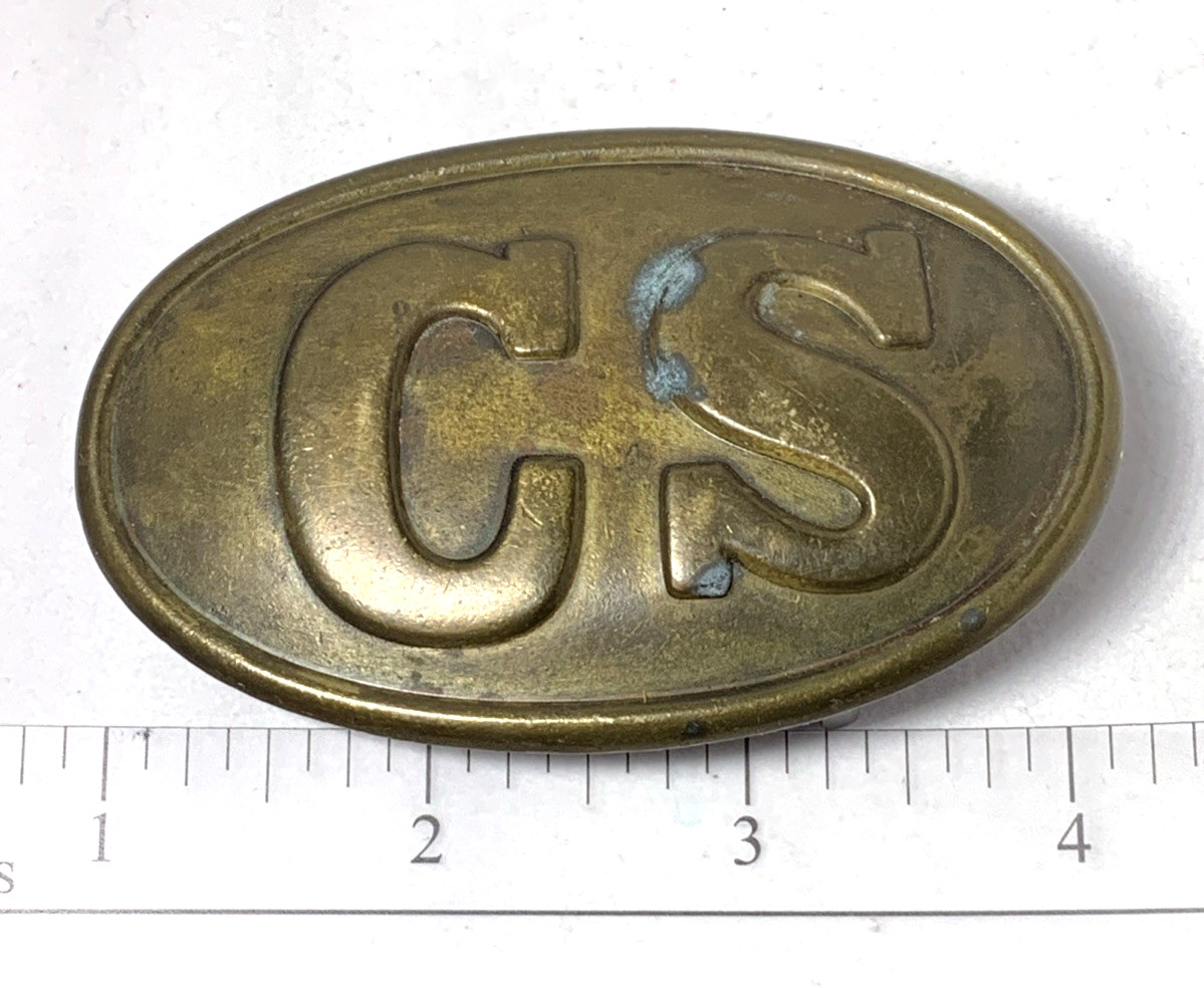 VTG Belt Buckle Confederate Soldier “CS” Brass Replica