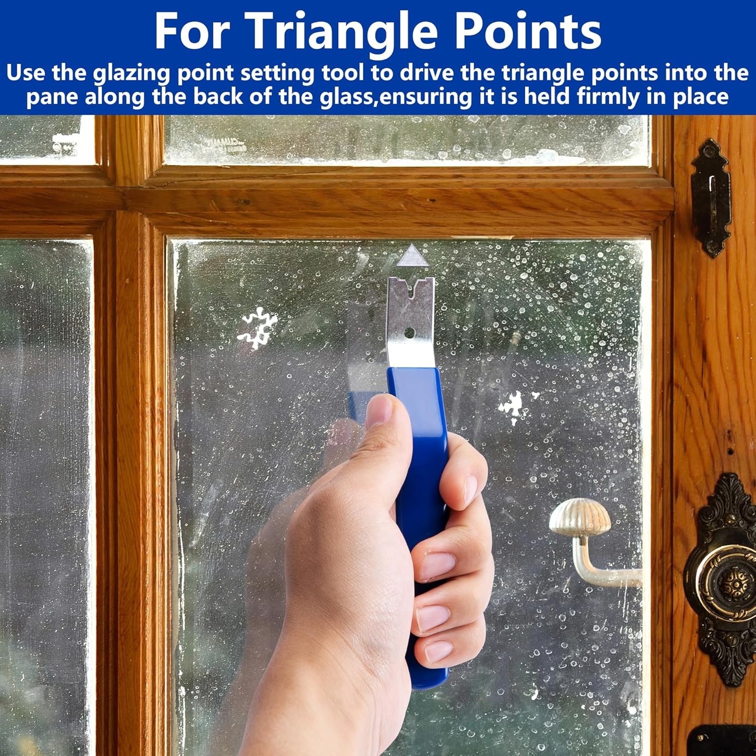 Glazier Point Driver Tool with 100 Push Points for Glass Frame Installation