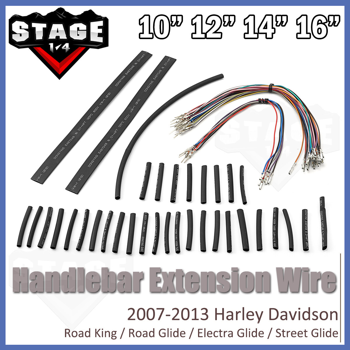 10"-16" Handlebar Extension Wiring Harness Kit For Harley 2007-2013 Touring