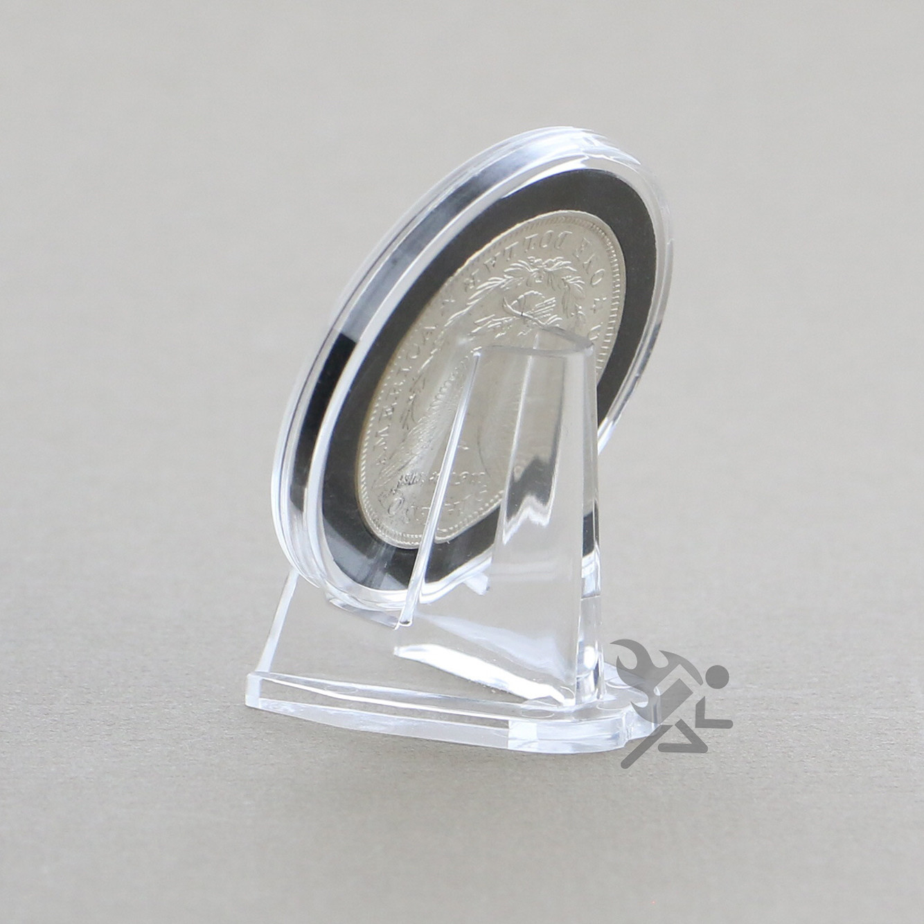 Currency & Coin Slab Display Stand Deluxe Easels with 1/2" Shelf, Clear 5 Pack