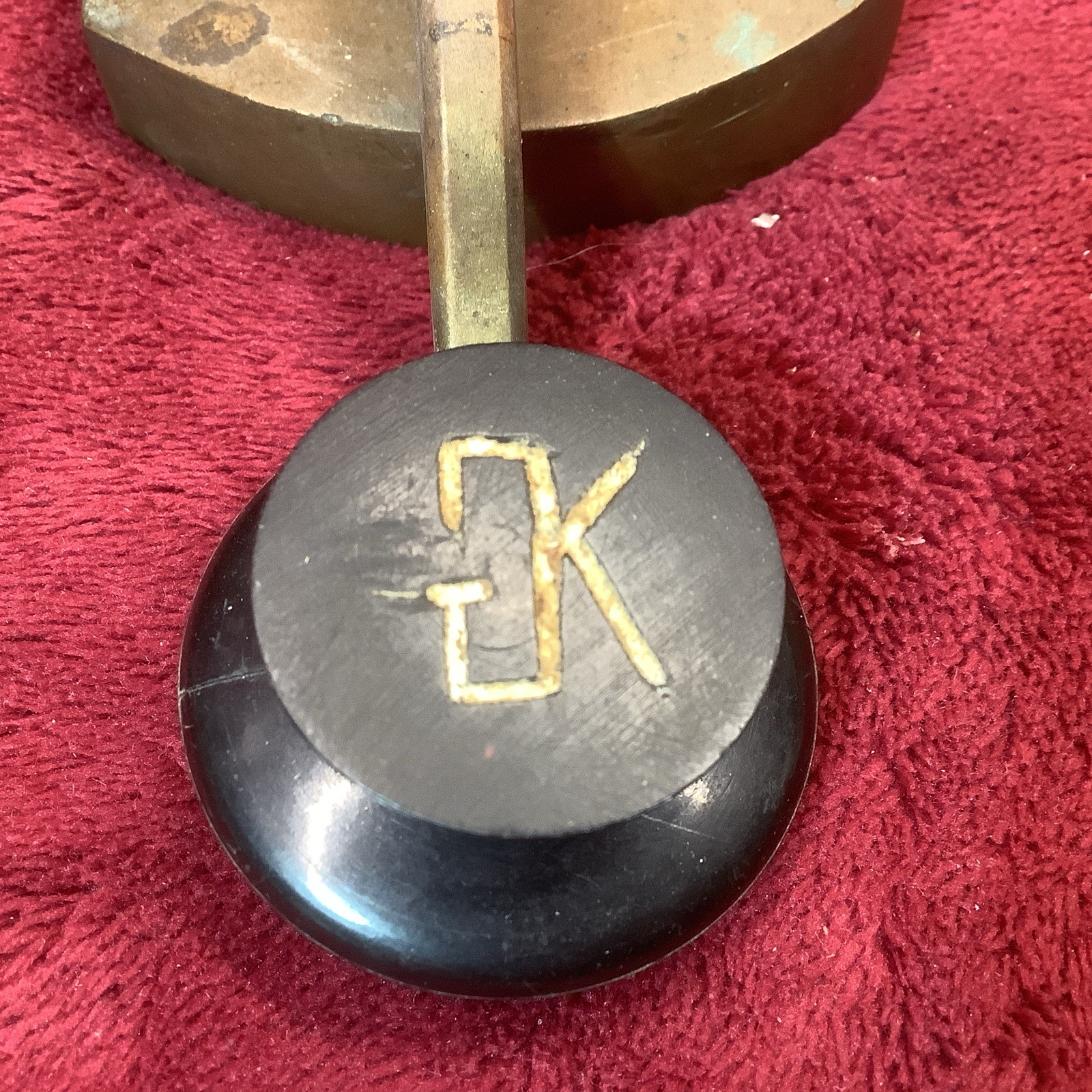 Vintage 3# Heavy Brass Oversized Telegraph Key “CK” Nonelikeit! K1 Key Button