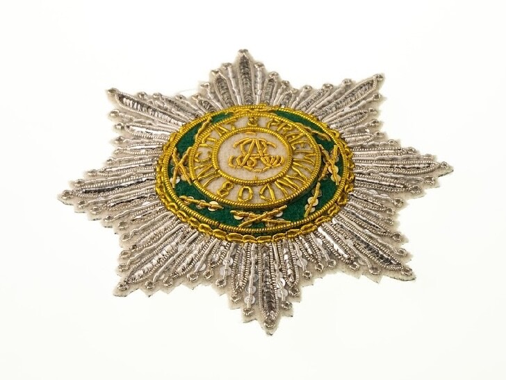 Kingdom Poland SAR Order of St.Stanislaus Embroidered star, replica  1765-1831