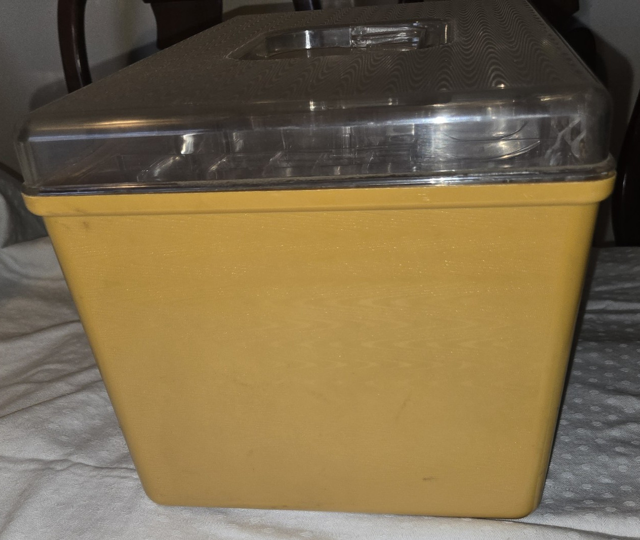 Wilson Wil-Hold Mustard Yellow Sewing Organizer, retro look, with Sewing Notions