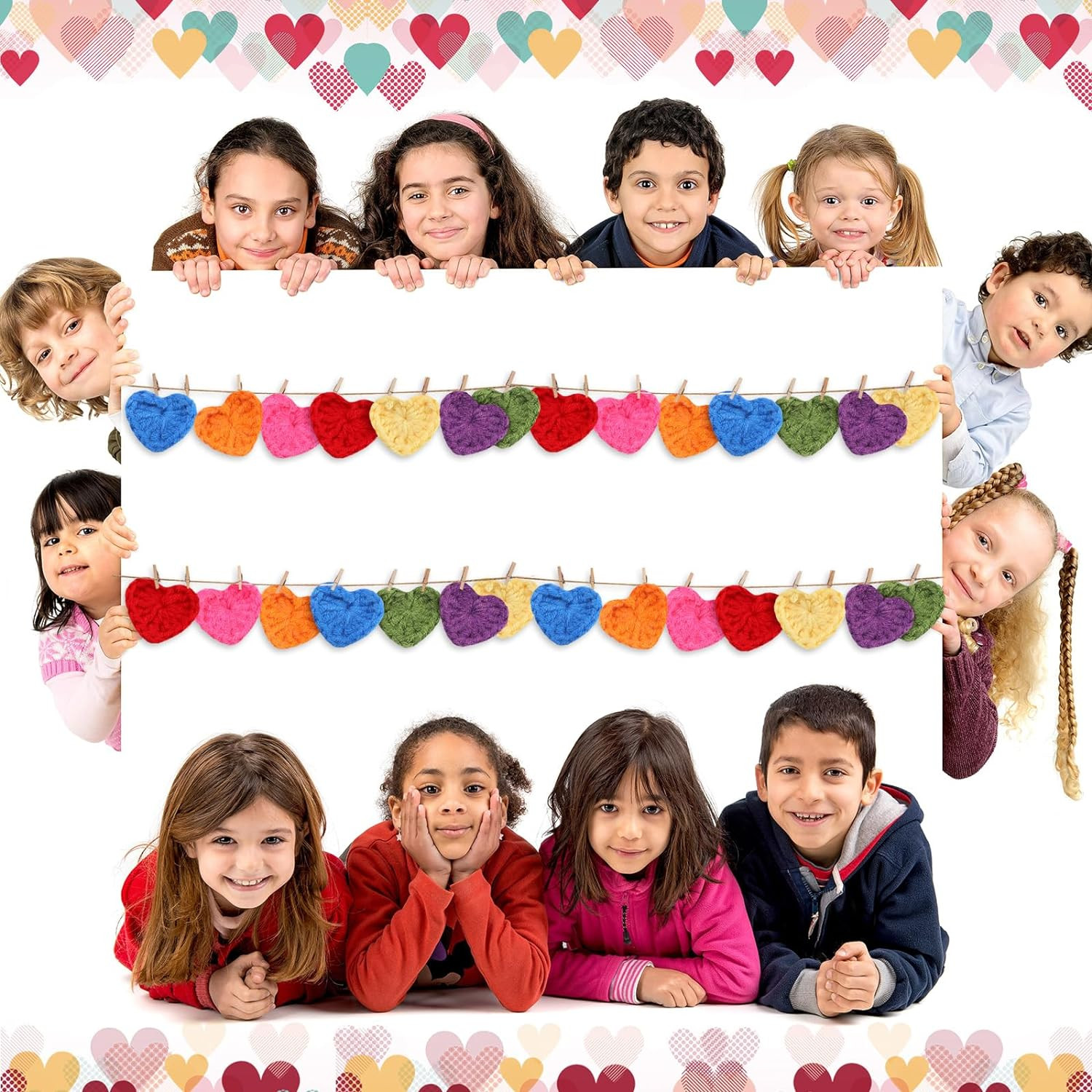 70 Sets Emotional Support Gift Bulk Cute Hand Crocheted Pocket Hug Heart Inspira