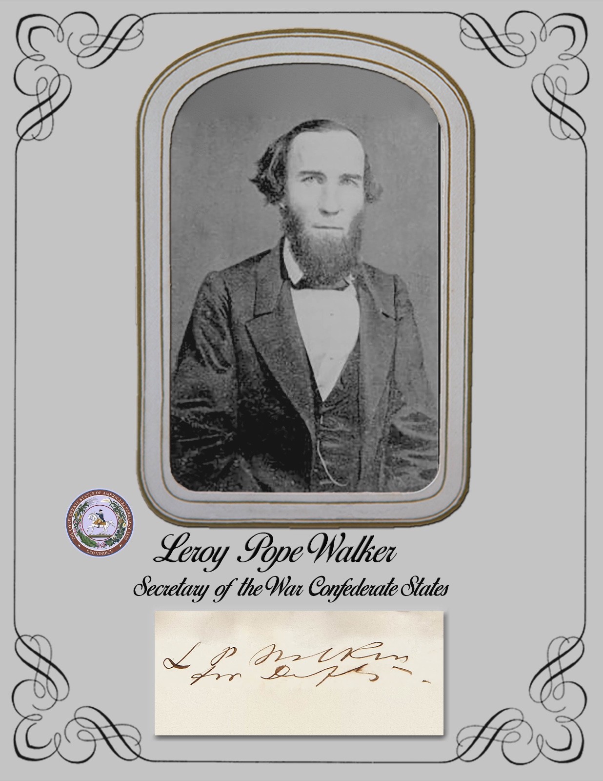 Civil War Complete Set Davis 1st Confederate Cabinet photos & Autographs COPIES