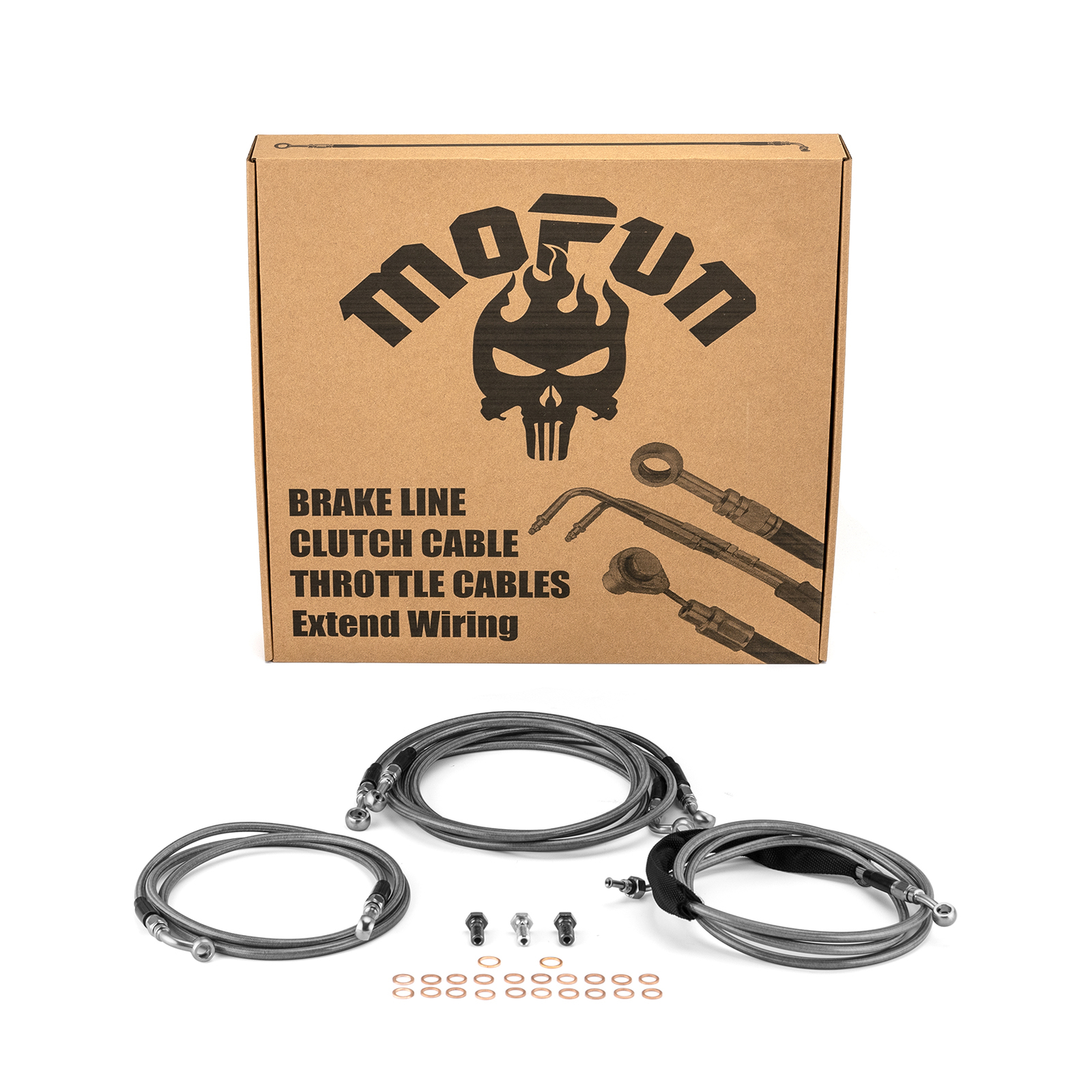 MOFUN 12"-14" Handlebar Brake Clutch Cable For Harley Street Glide ABS 2014-2016