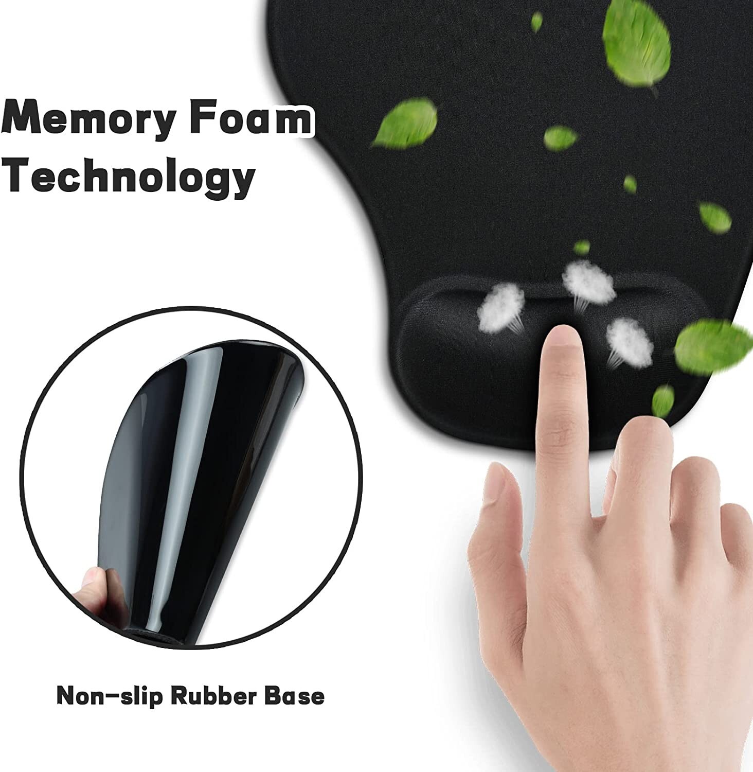 PC Mouse pad Ergonomic Comfortable Mat With Wrist Rest Support Gray Non Slip