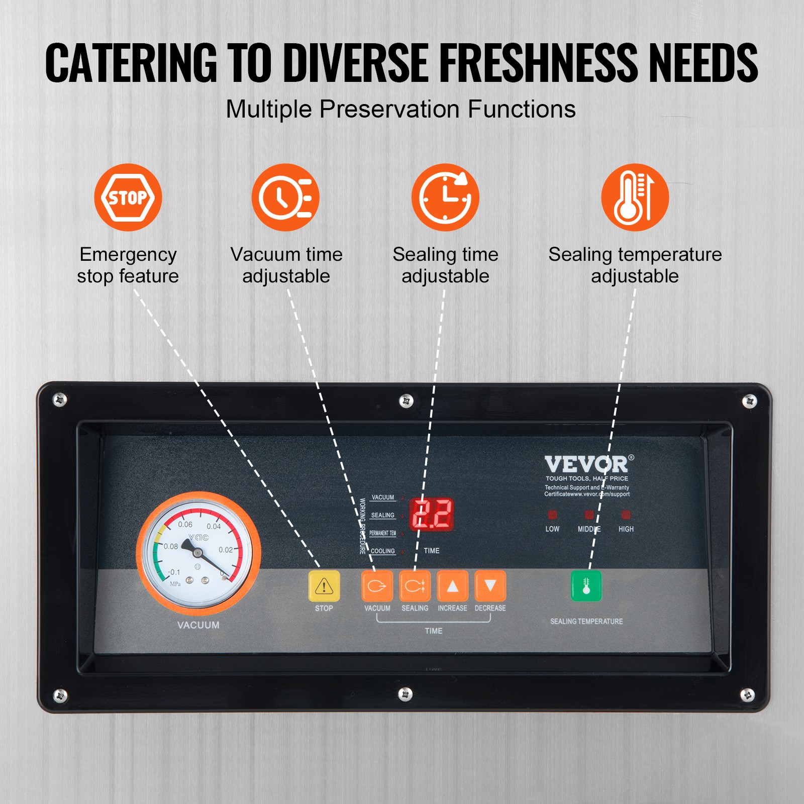 VEVOR Chamber Vacuum Sealer Commercial Vacuum Sealing Bag Packing Machine 600W