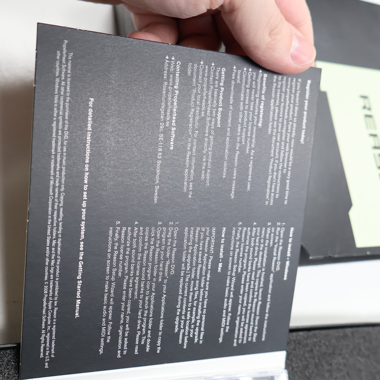 Reason 4,Full version-DVD -Mac and Windows *With install key Code. READ LISTING.