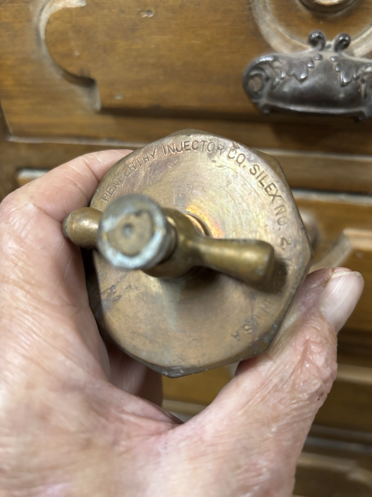Antique PENBERTHY INJECTOR CO BRASS OILER LUBRICATOR gas steam engine Nice!