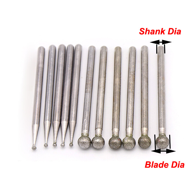 Ball Diamond 1.5mm - 6mm Grinding Burr Point Engraving Bits for Dremel Rotary