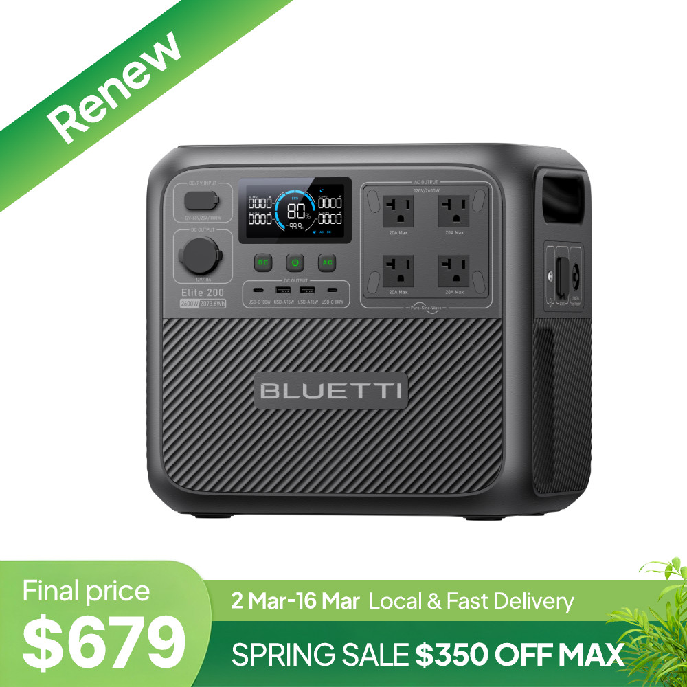 BLUETTI Elite 200 V2 2600W 2073Wh Portable Power Station for RV Trip/Home Backup