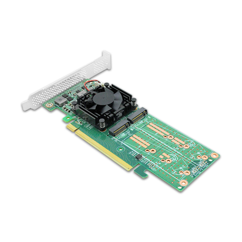 Shinreal PCI Express x16 to Quad M.2 NVMe SSD Switch Adapter 2280