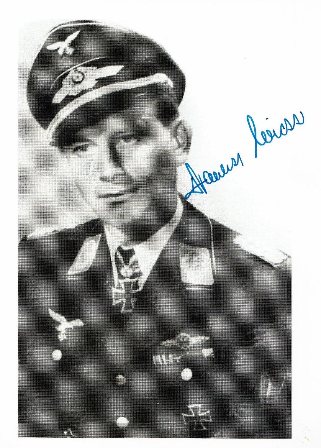 Johannes Wiese Signed 8x10 Photograph (d) WWII German Ace 133 V