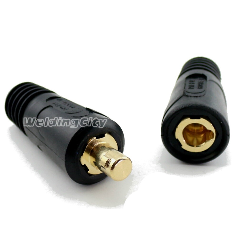WeldingCity® 3-pk Dinse-type Twist-lock Cable Connector Pair #2-1/0 | US Seller