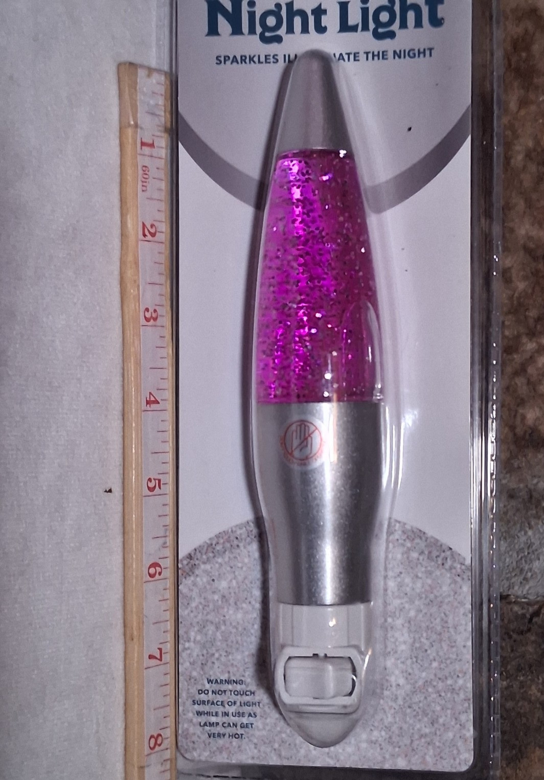 Pink Glitter Motion Night Light 8" Mini Lava Lamp Sparkles Illuminate the Night