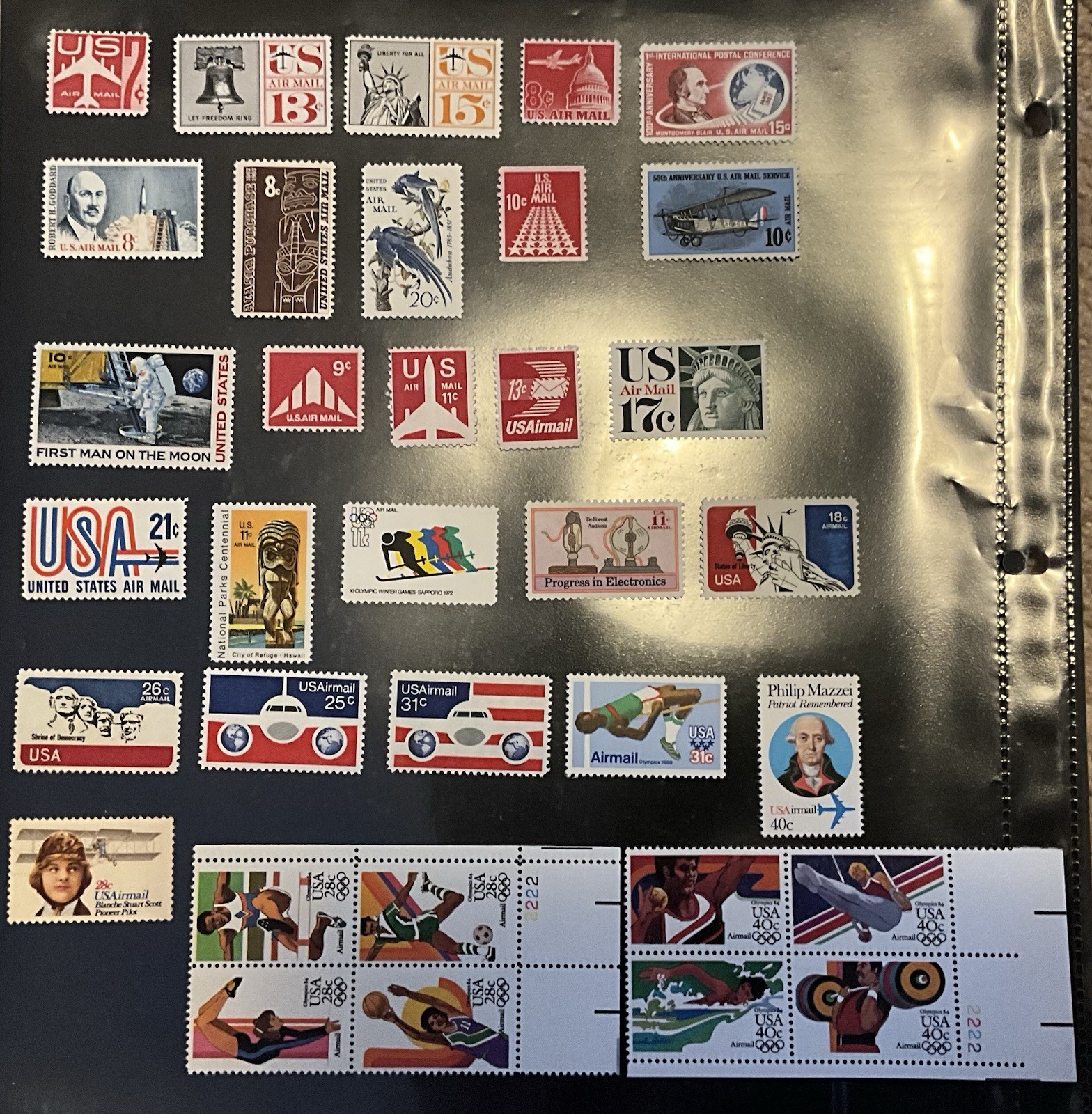Air Mail Mint collection  Mostly NH From The 1960’s-1980’s + Plate Block C101-08
