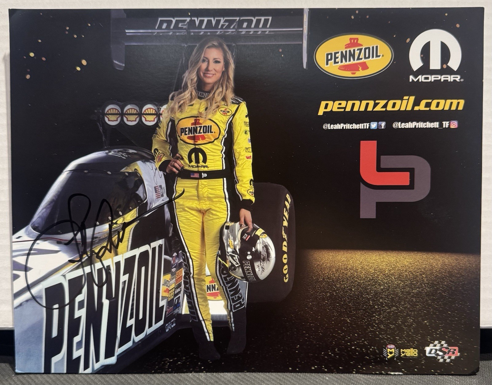 2019 Leah Pritchett Pennzoil Top Fuel Dragster Autographed Hero Cards
