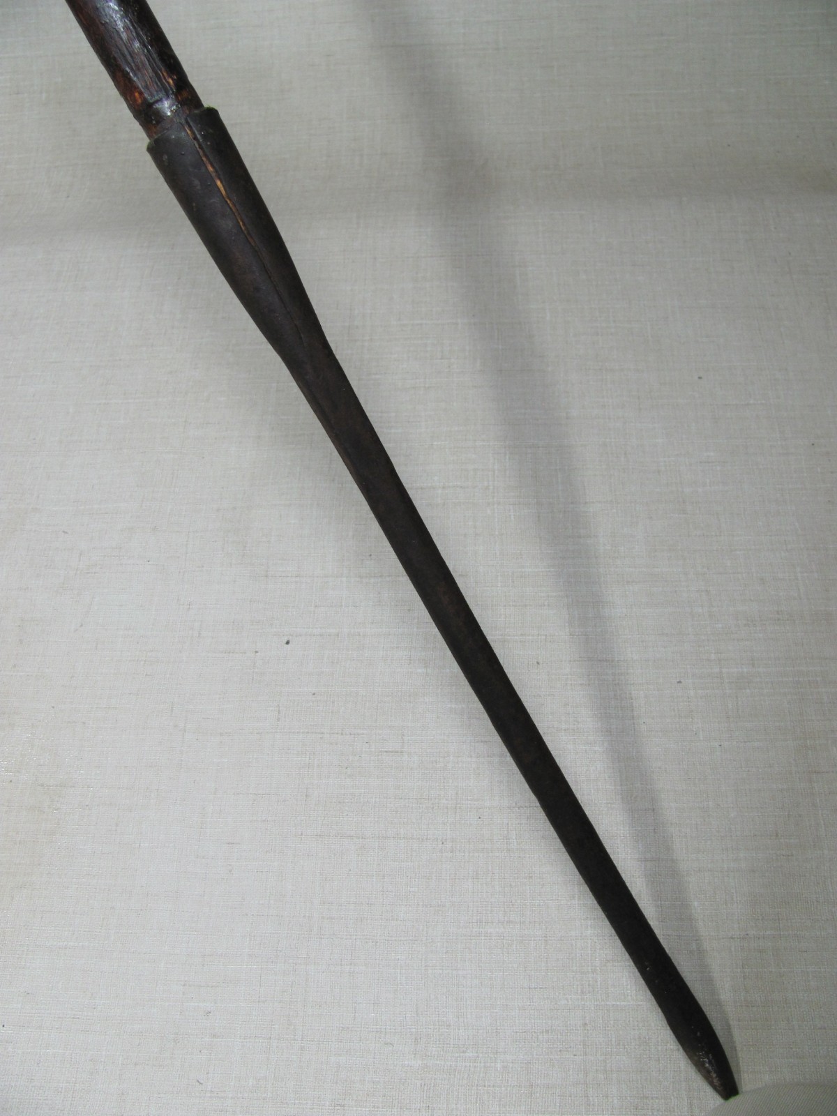 MAASAI SPEAR ASSEGAI TWO-SECTION AFRICAN LION SPEAR 66 INCHES HAND FORGED GOOD