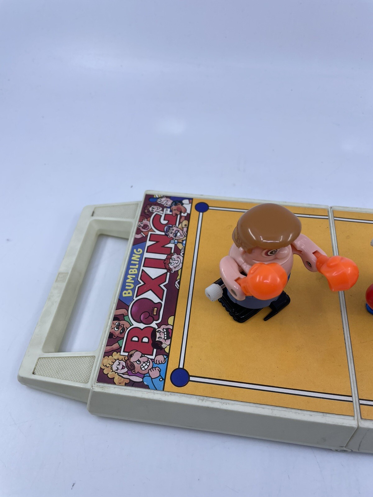 Vintage 1980s Tomy BUMBLING BOXING Two Wind-Up Boxers and Portable Ring Game C2