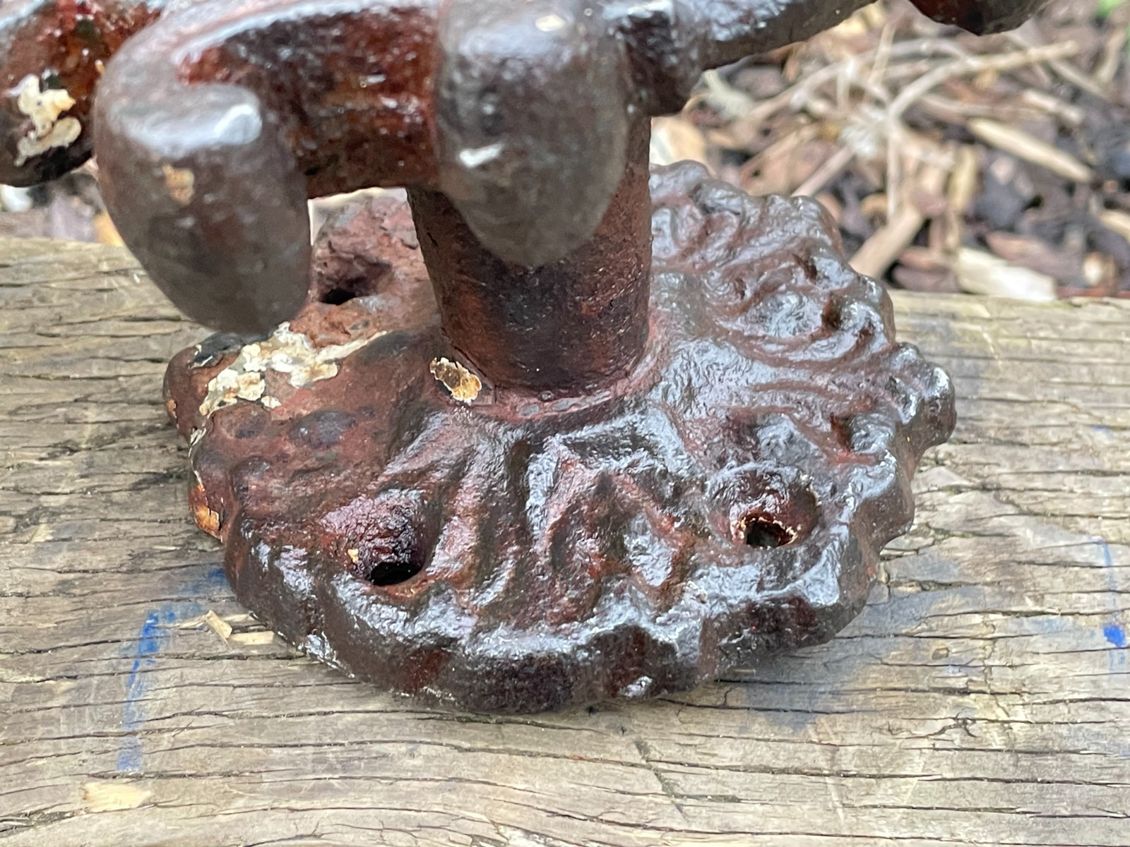 Antique Ornate Cast Iron Garden Stair Balustrade Handrail