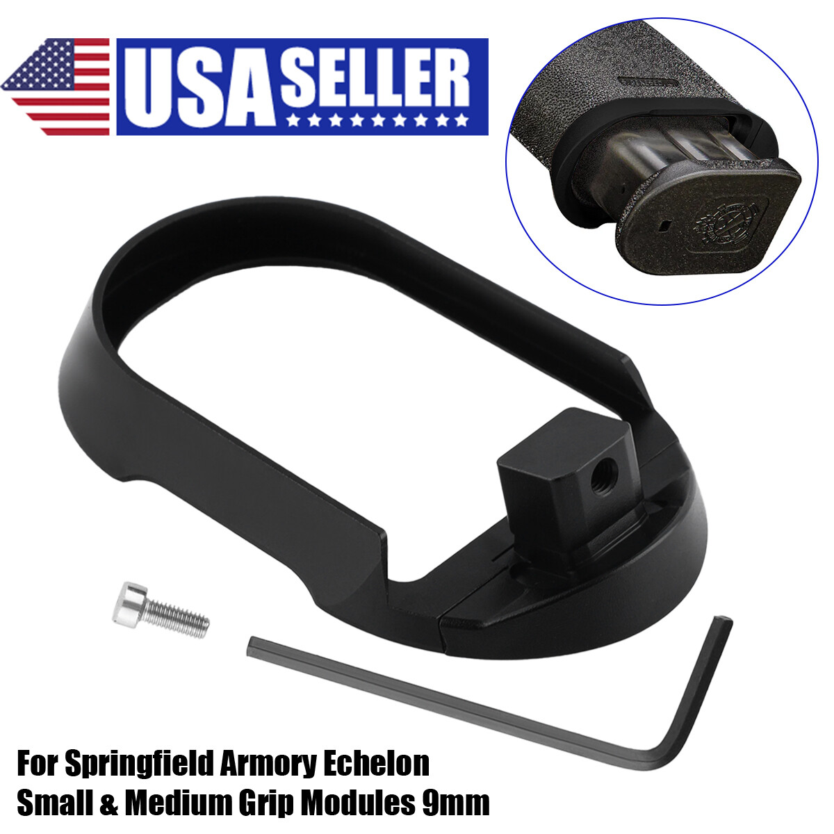 Aluminum Magwell Fits Springfield Echelon Low Profile Funnel 9mm-Black