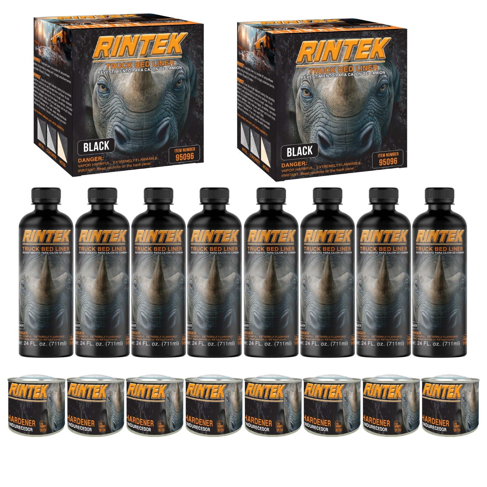Rintek Black 2 Gallon Urethane Spray-On Truck Bed Liner Kit - (95096)