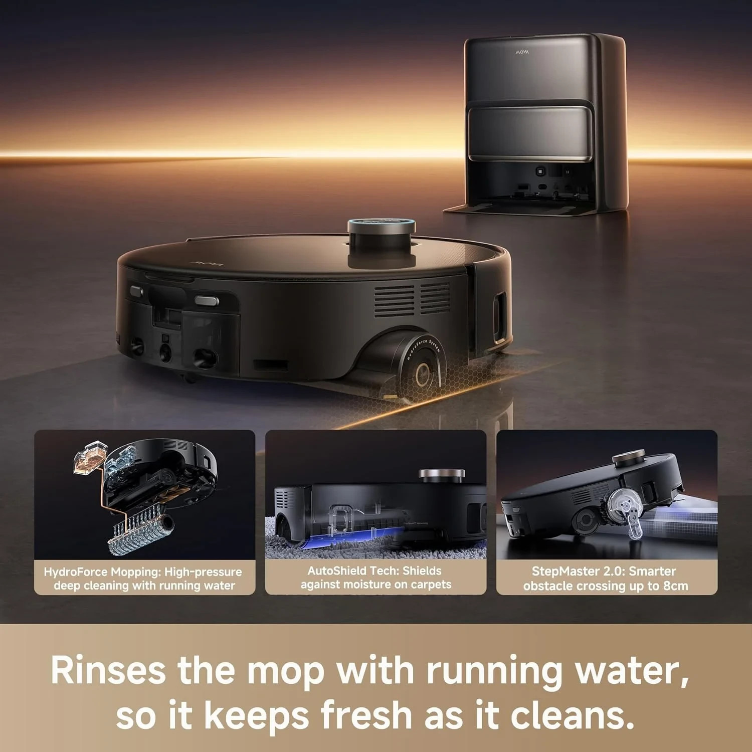 MOVA Z60 Ultra Roller Complete Robot Vacuum and Mop, 28,000Pa Suction